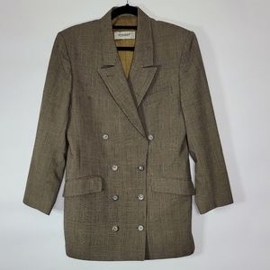 Vintage Double Breasted Structured blazer Plaid